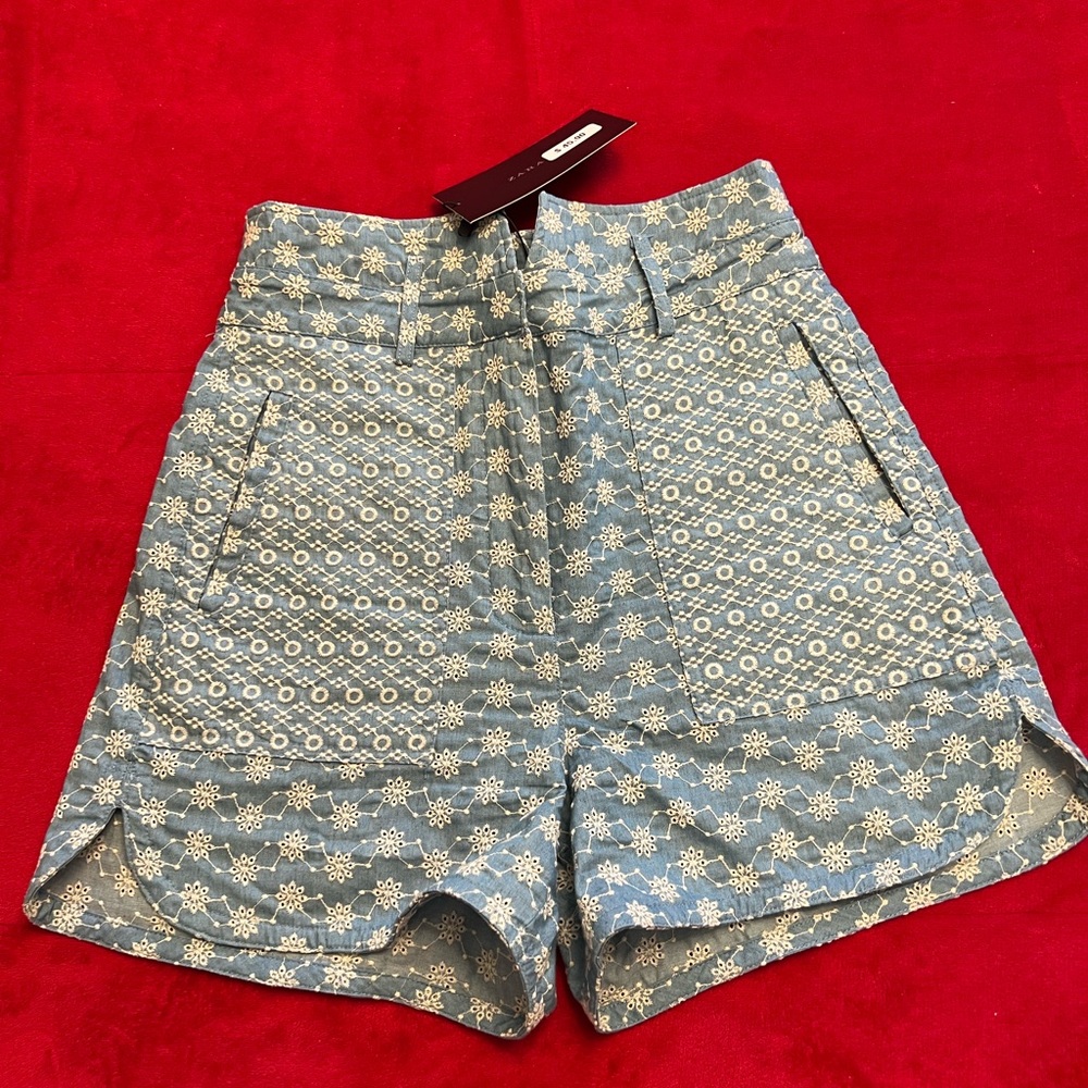 Zara embroidered shorts